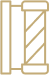 A vertical, rectangular sign with a gold background and a white border. The sign reads 