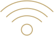 Icon of a Wi-Fi signal, representing complimentary wireless internet service.